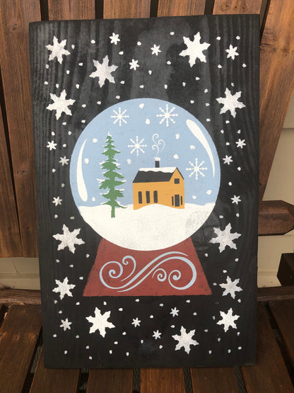 Winter Snow Globe Wall Sign