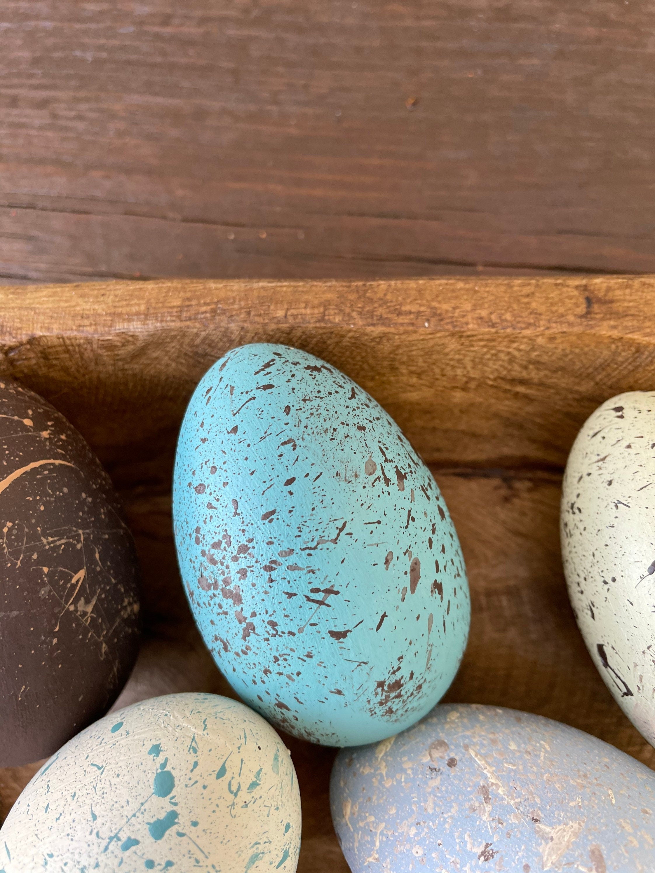 Painted Wooden Speckled Eggs