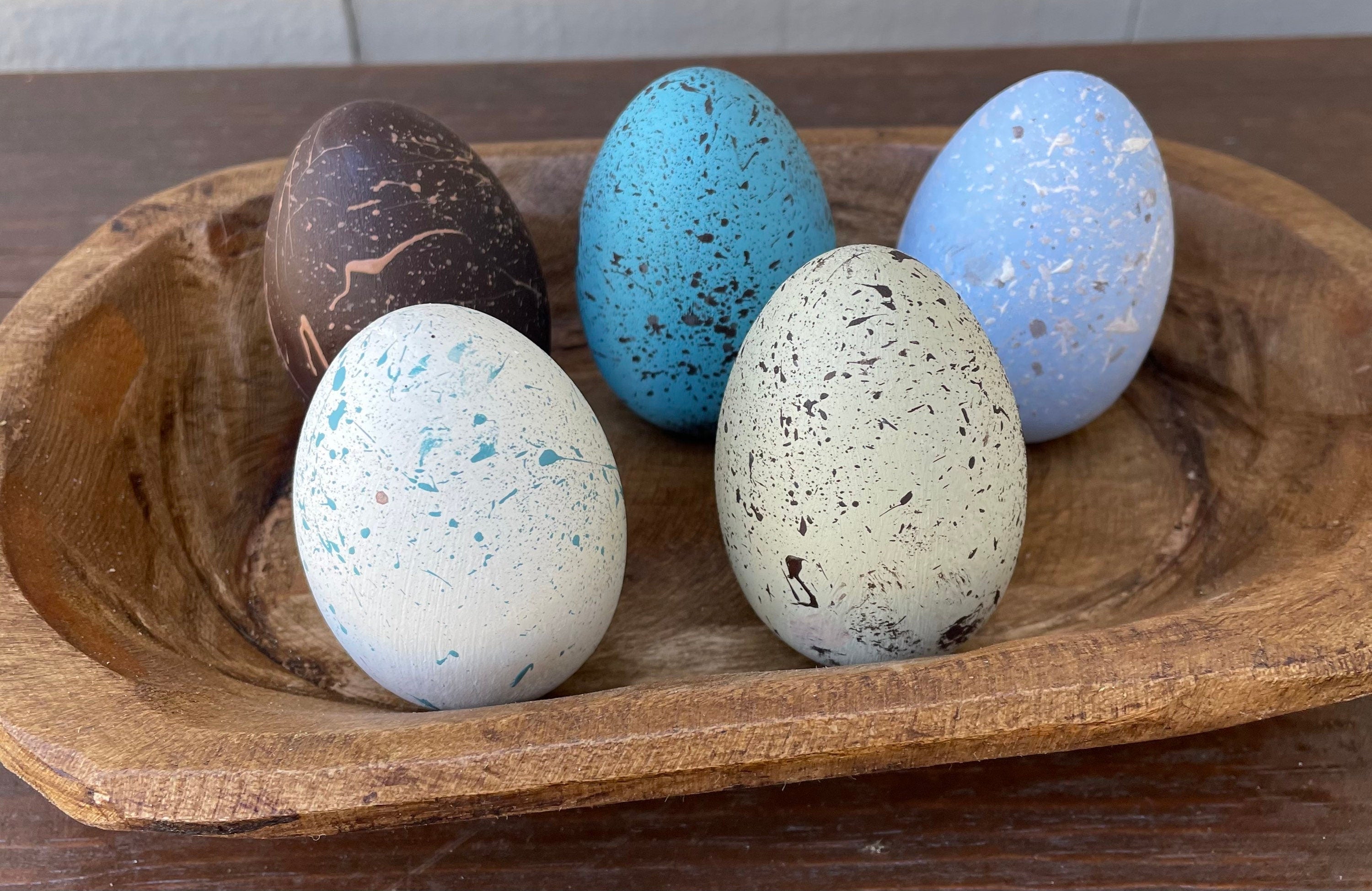 Painted Wooden Speckled Eggs