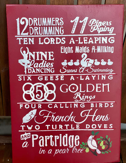 12 Days of Christmas Sign