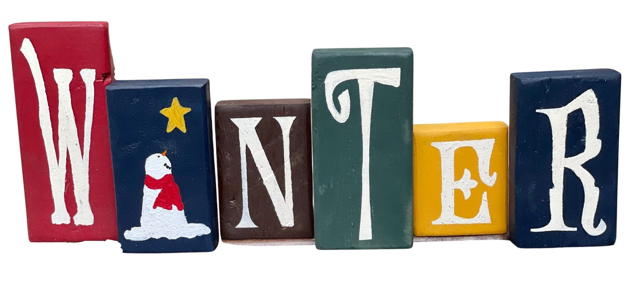 Winter Letter Wood Blocks