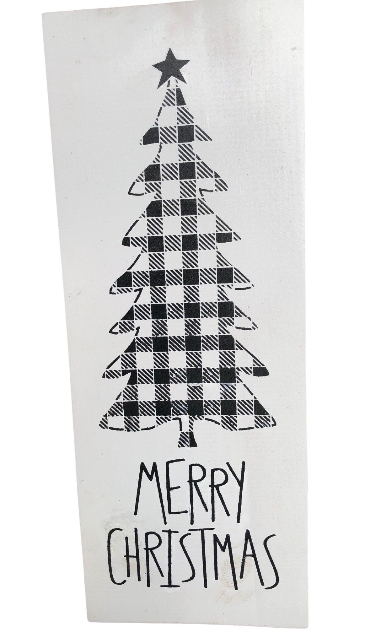 Buffalo Plaid Christmas Tree Sign