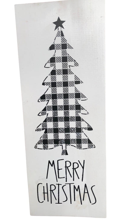Buffalo Plaid Christmas Tree Sign