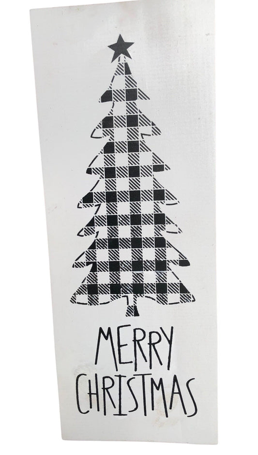 Buffalo Plaid Christmas Tree Sign