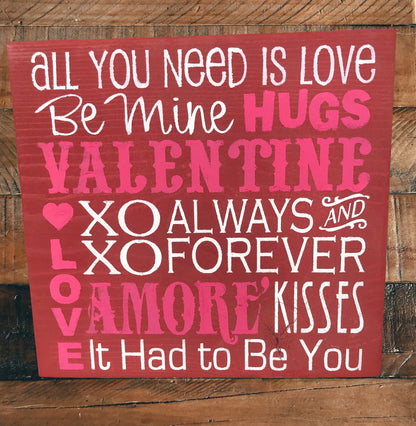 Valentine's Day Subway Art Wall Sign
