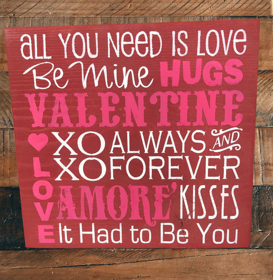 Valentine's Day Subway Art Wall Sign