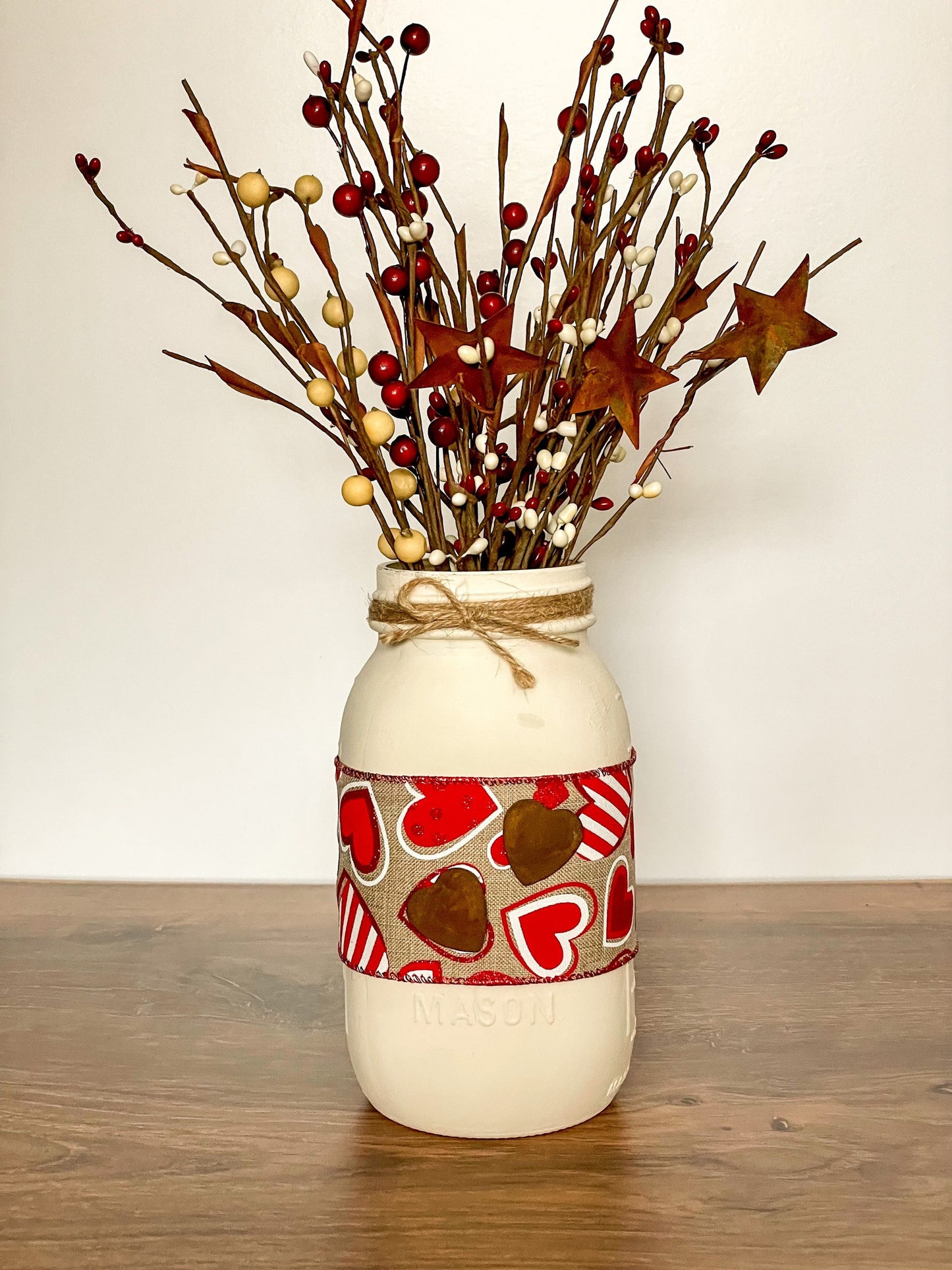 Valentine's Primitive Mason Jar