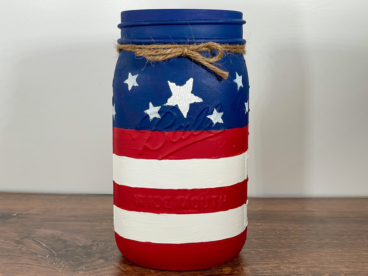 American Flag Mason Jar
