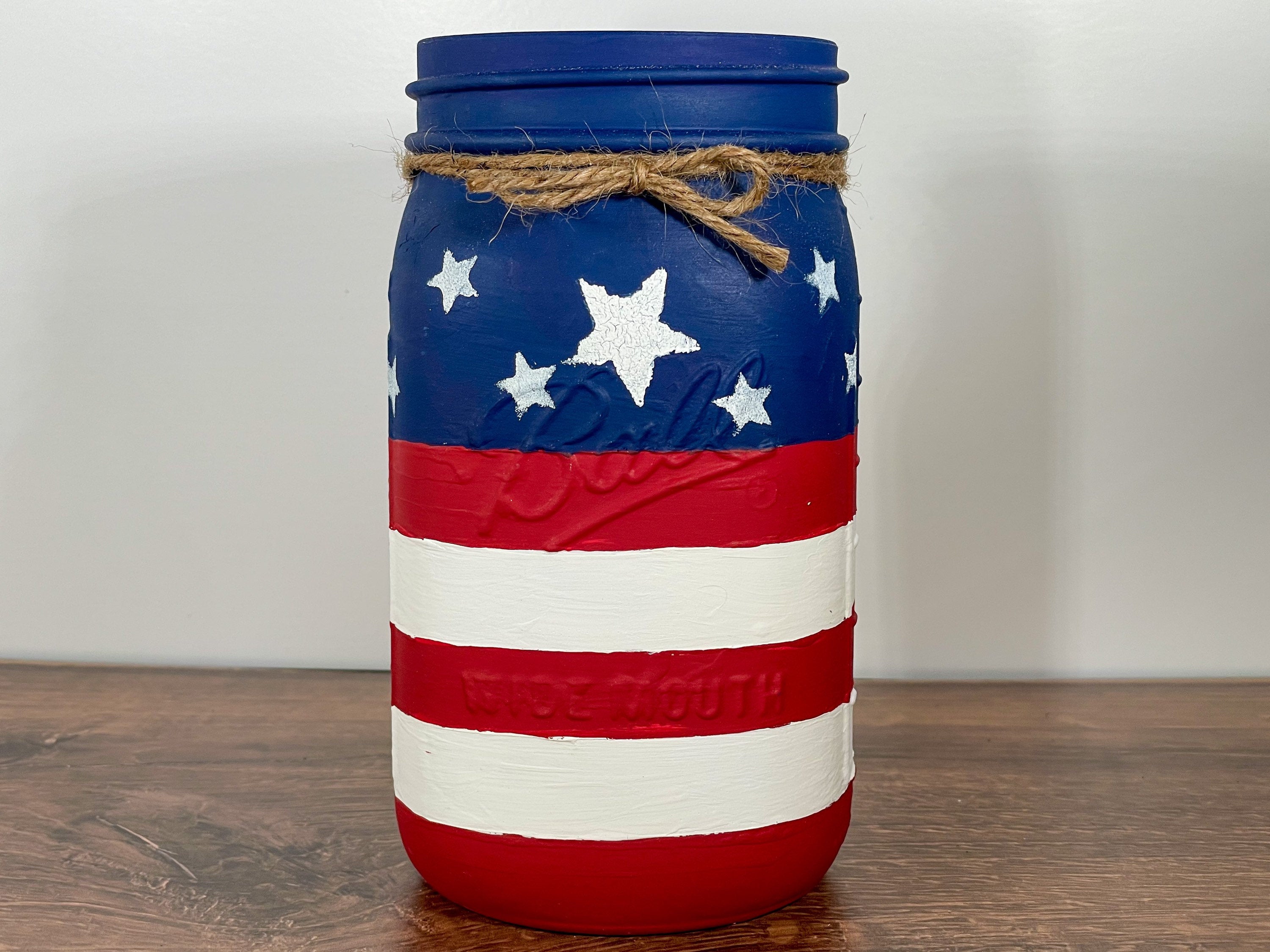 American Flag Mason Jar