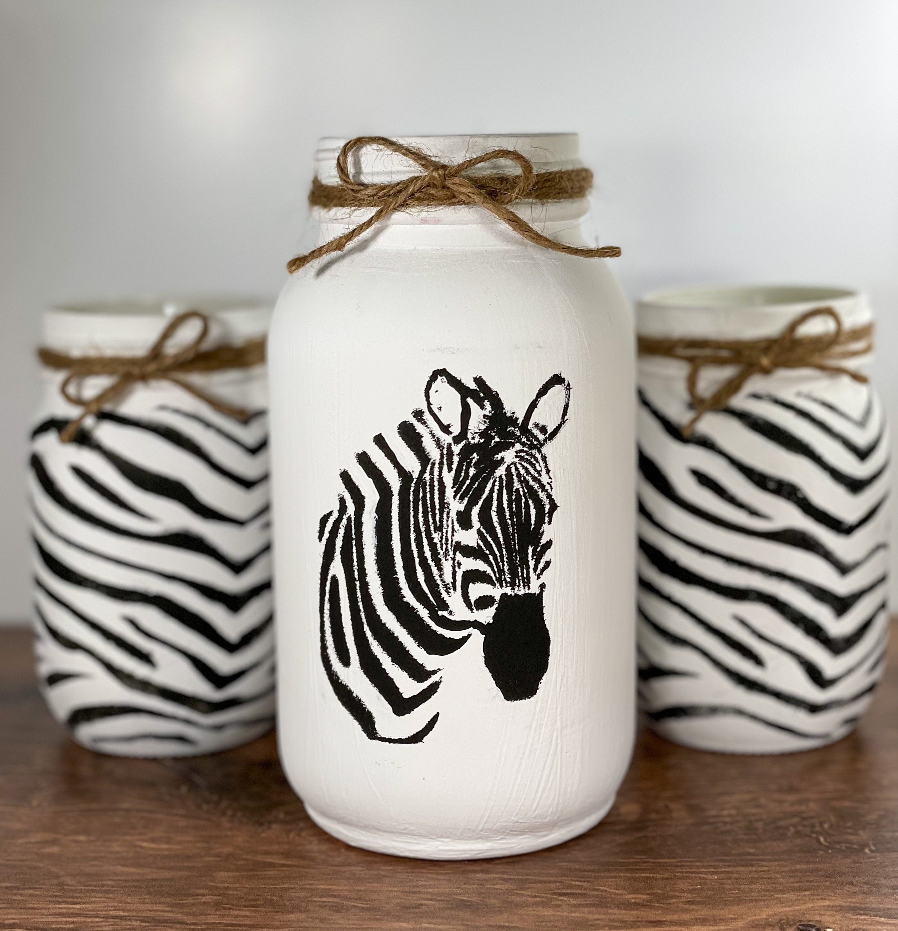 Zebra Mason Jars