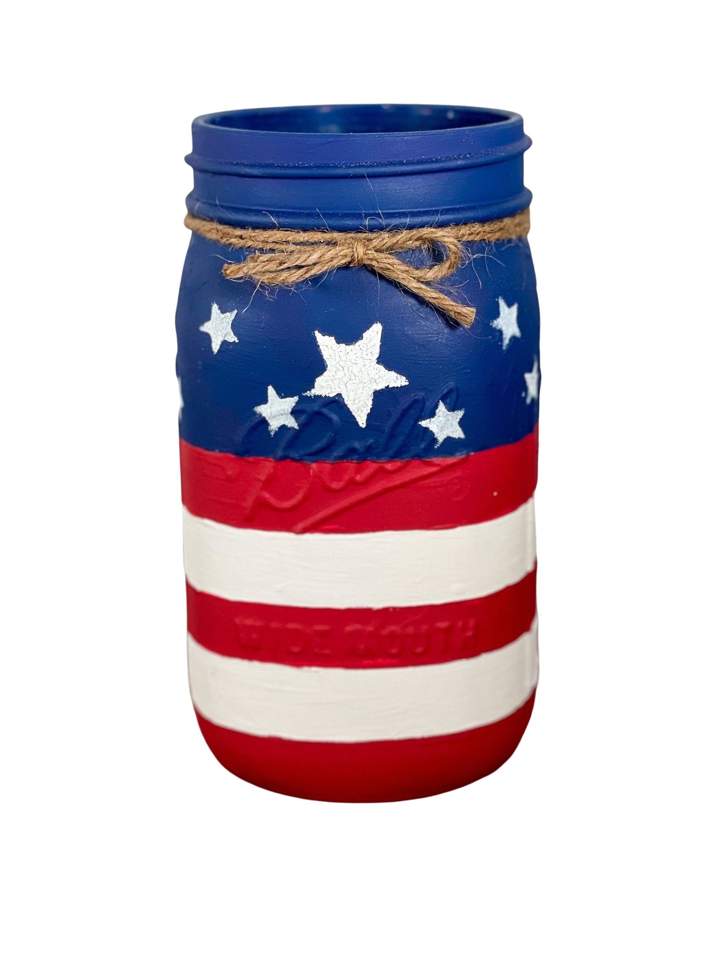American Flag Mason Jar