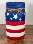 American Flag Mason Jar