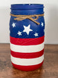 American Flag Mason Jar