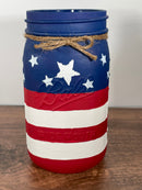 American Flag Mason Jar