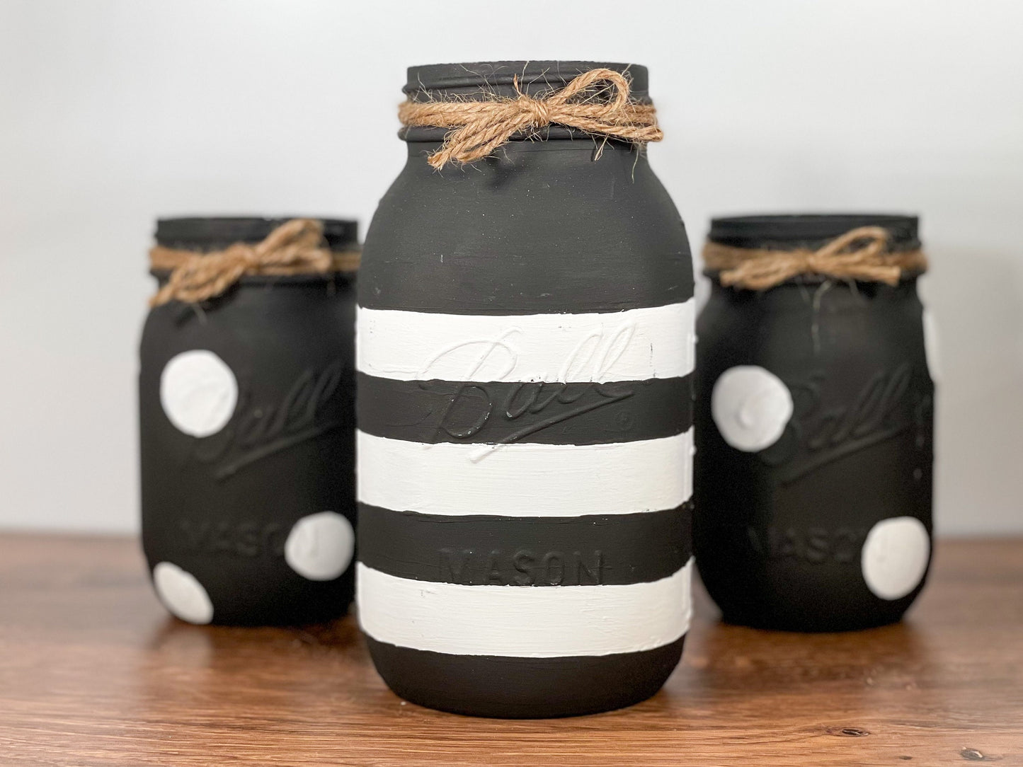 Black & White Mason Jars