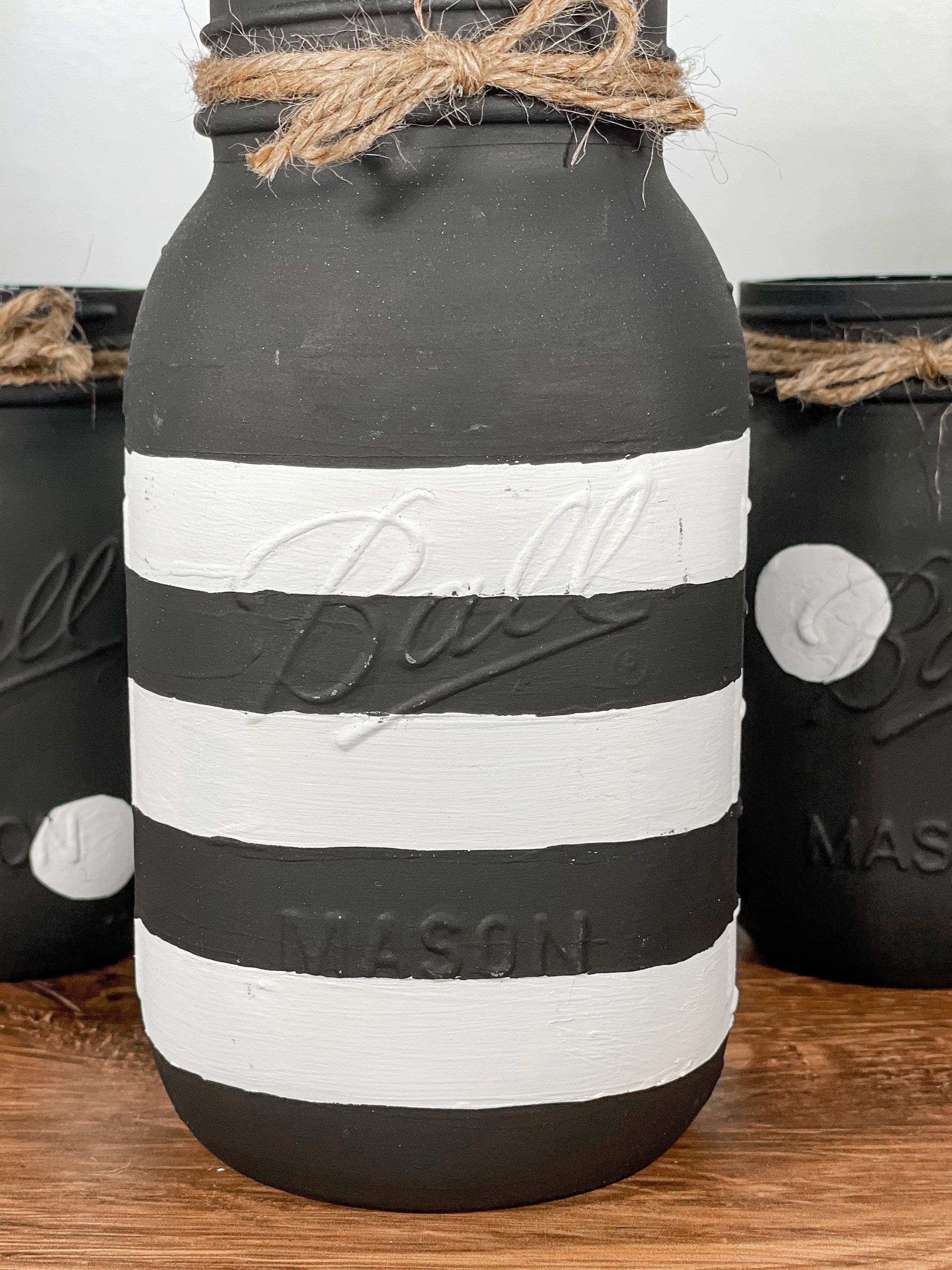 Black & White Mason Jars