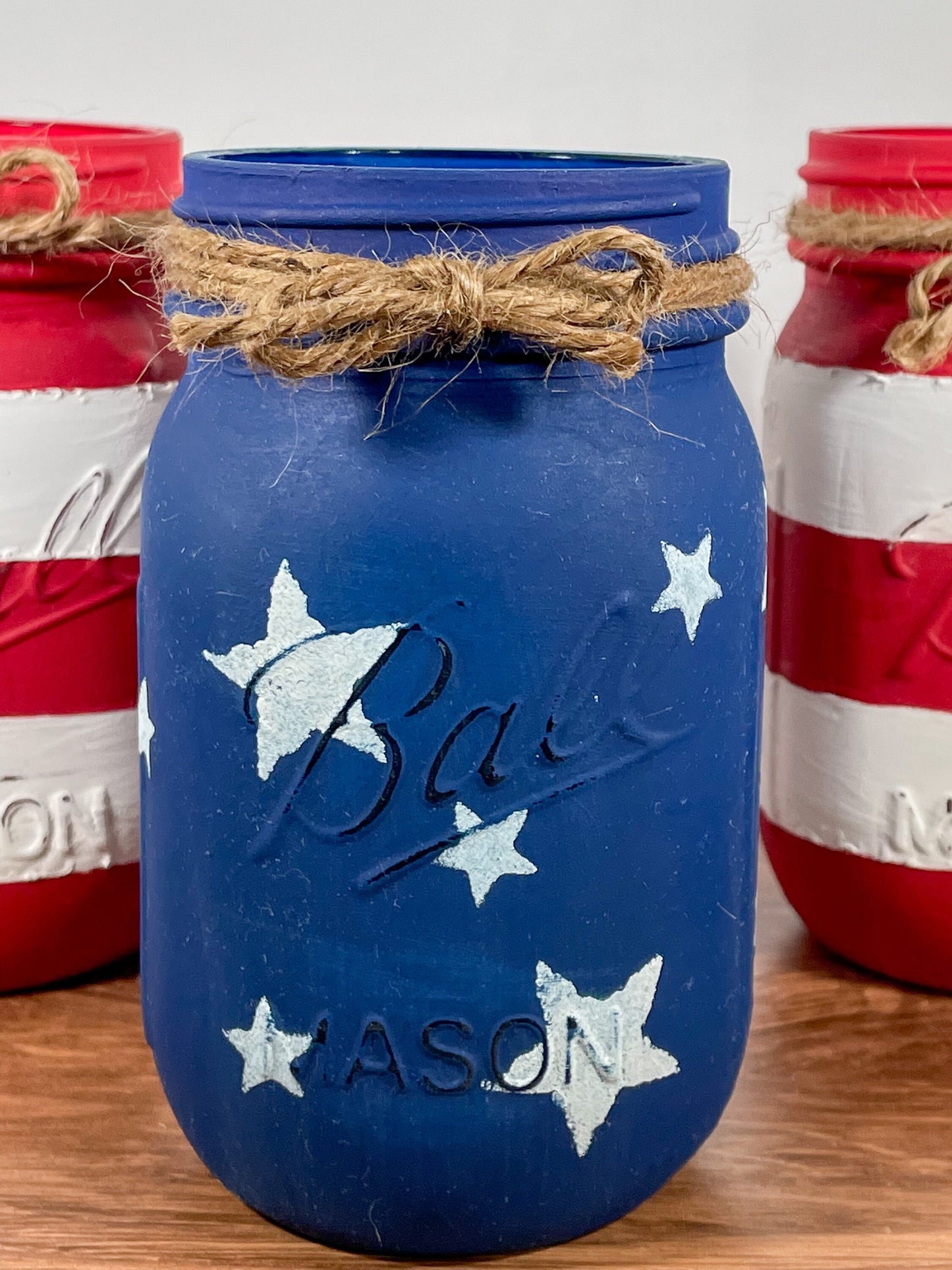 American Flag Mason Jars