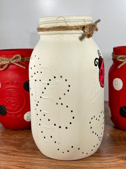 Ladybug Mason Jars