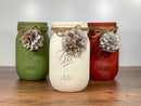 Christmas Pine Cone Mason Jars