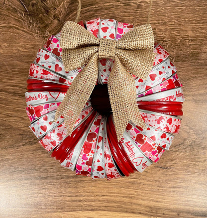 Valentine's Day Mason Jar Ring Wreath