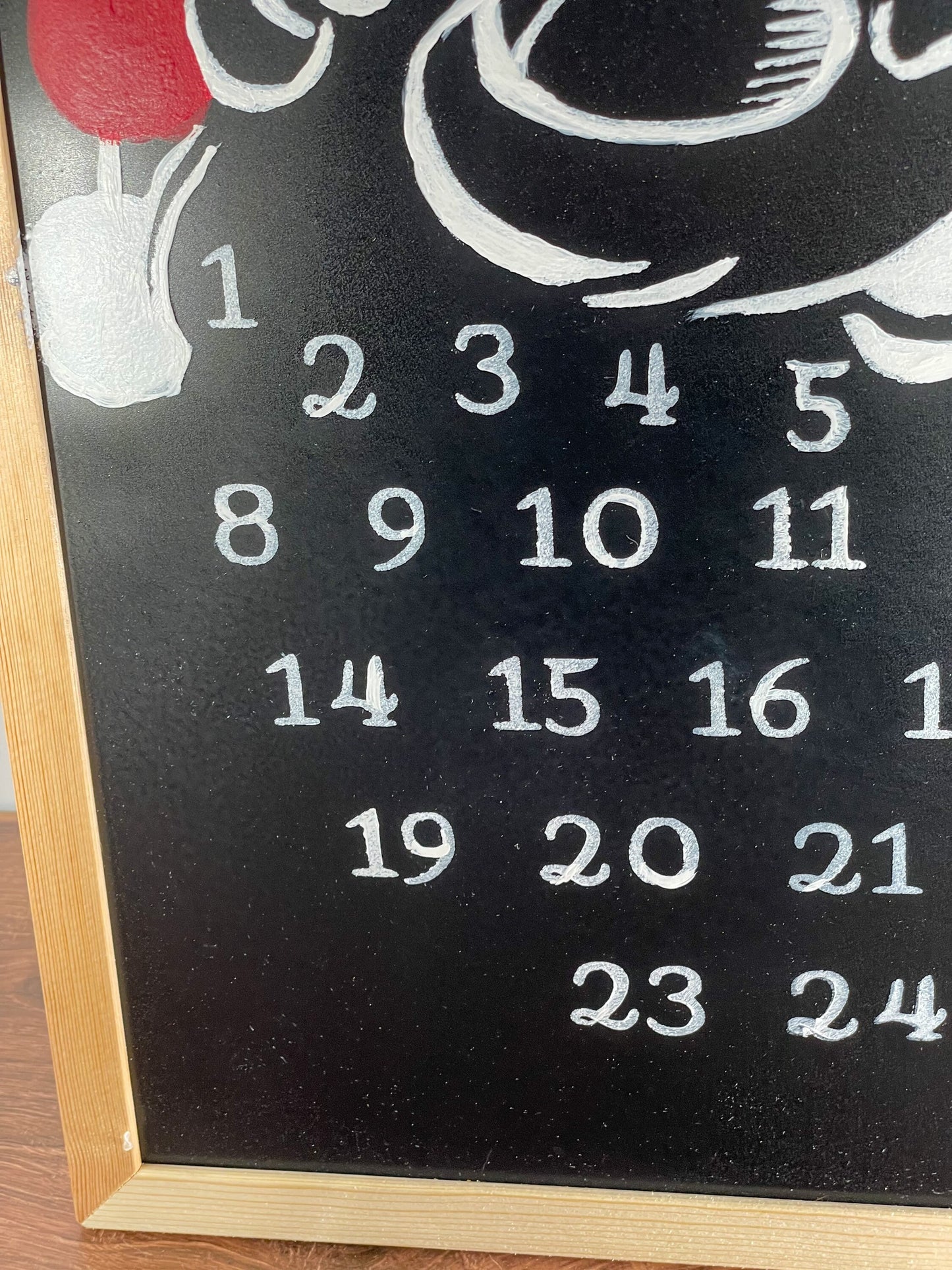 Santa Christmas Countdown Chalkboard Sign