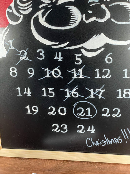 Santa Christmas Countdown Chalkboard Sign