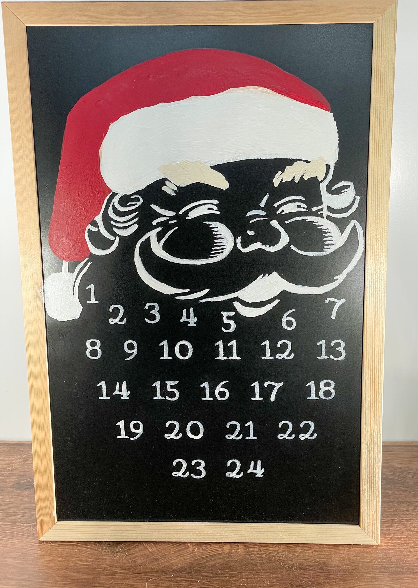 Santa Christmas Countdown Chalkboard Sign