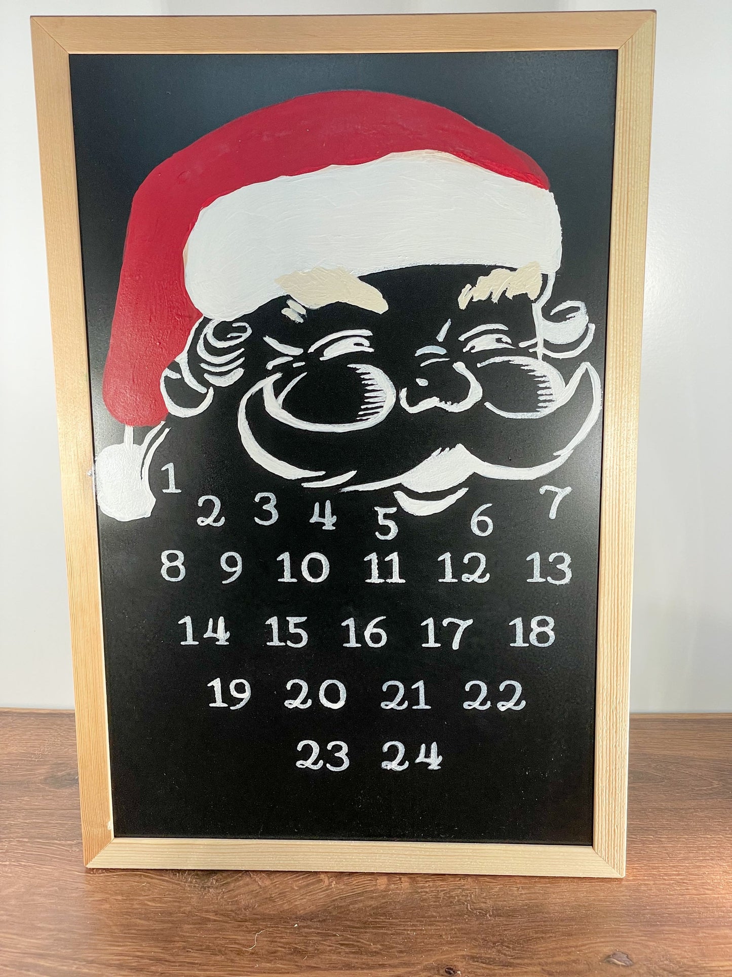Santa Christmas Countdown Chalkboard Sign