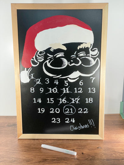 Santa Christmas Countdown Chalkboard Sign