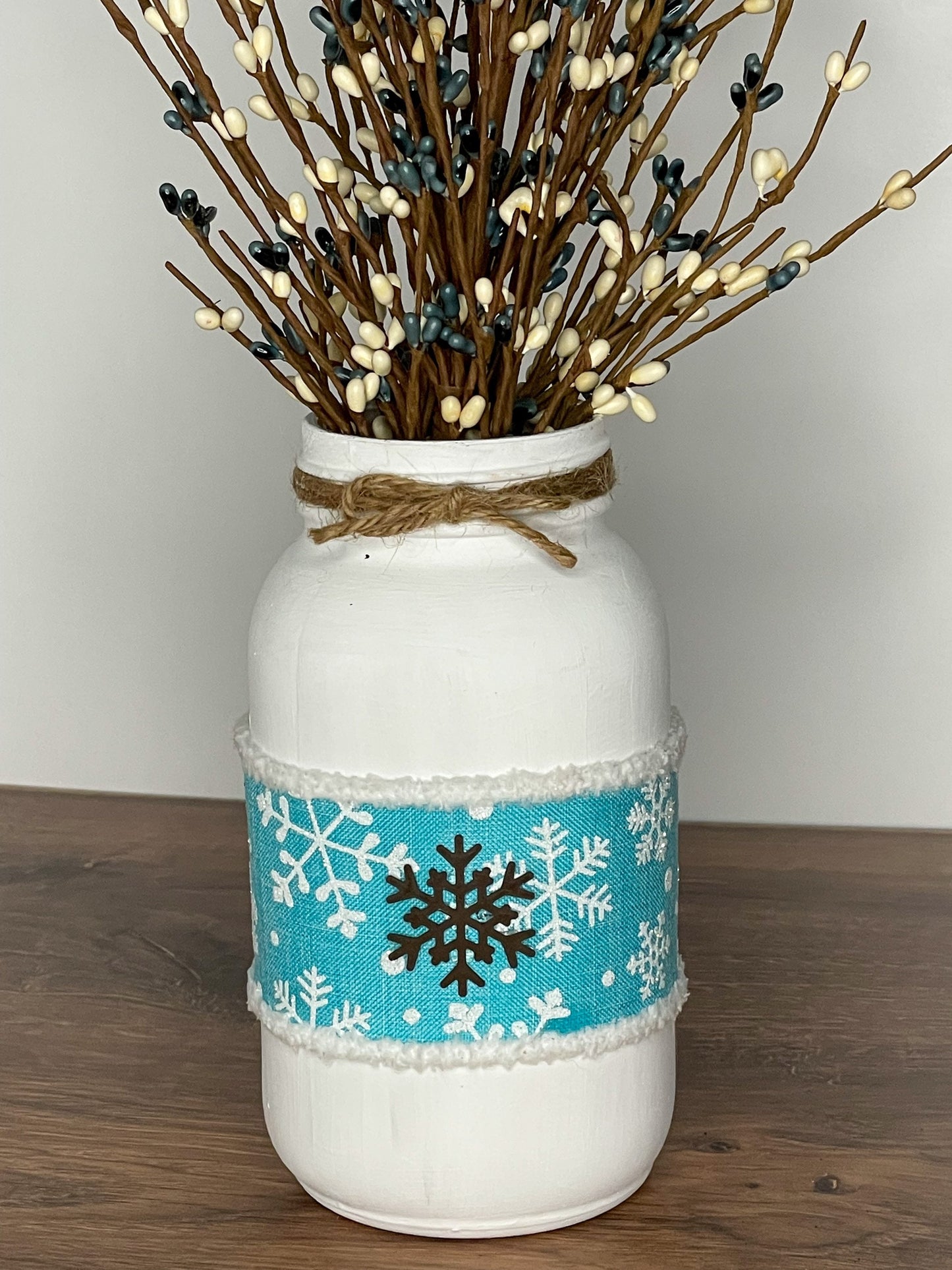 Snowflake Mason Primitive Jar