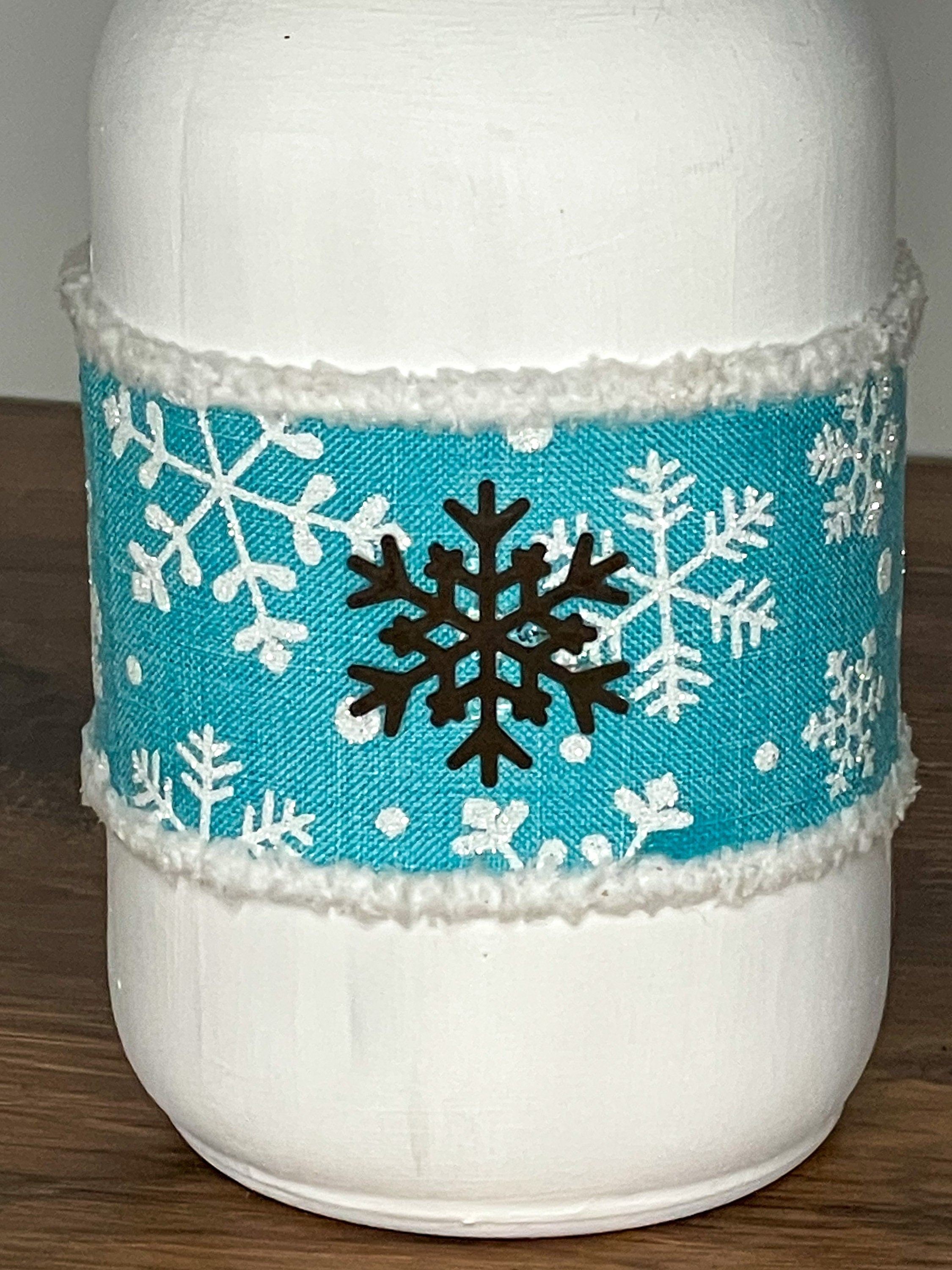 Snowflake Mason Primitive Jar