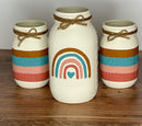 Boho Rainbow Mason Jars