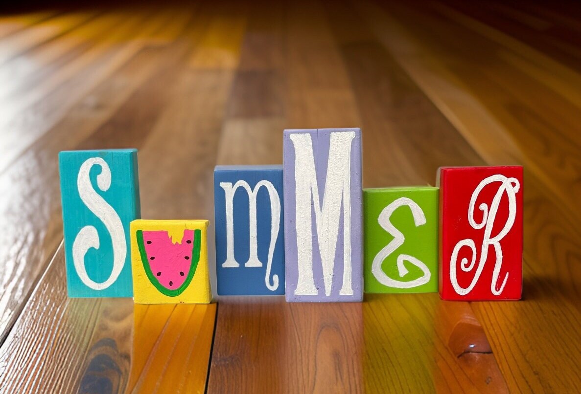 Summer Letter Wood Blocks