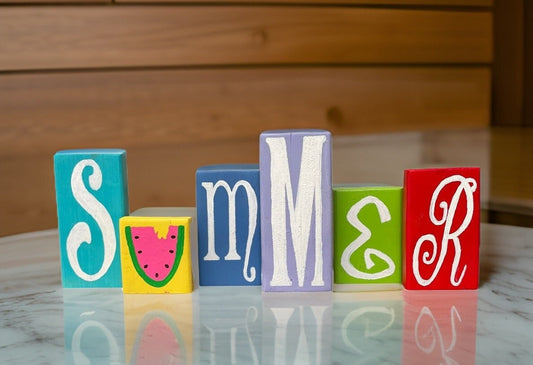 Summer Letter Wood Blocks