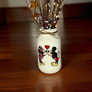 Mickey & Minnie Mouse Valentine's Day Mason Jar
