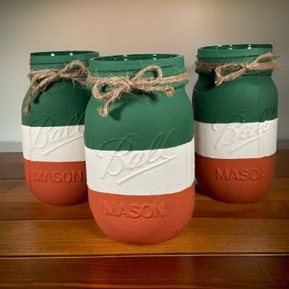 Irish Flag Mason Jars