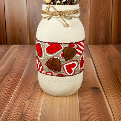 Valentine's Primitive Mason Jar