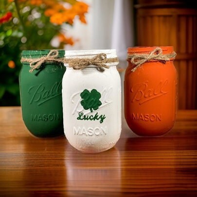 St. Patrick's Day Mason Jars