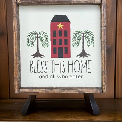 Primitive Bless this House Sign