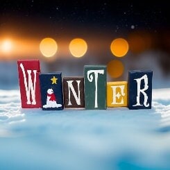 Winter Letter Wood Blocks