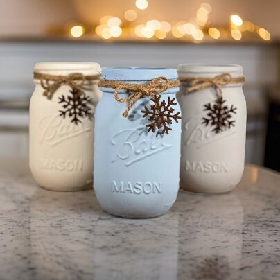 Snowflake Winter Mason Jars