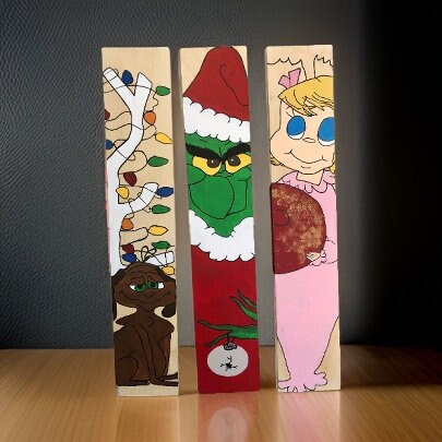 Christmas Grinch Sign Set