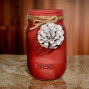 Christmas Pine Cone Mason Jars