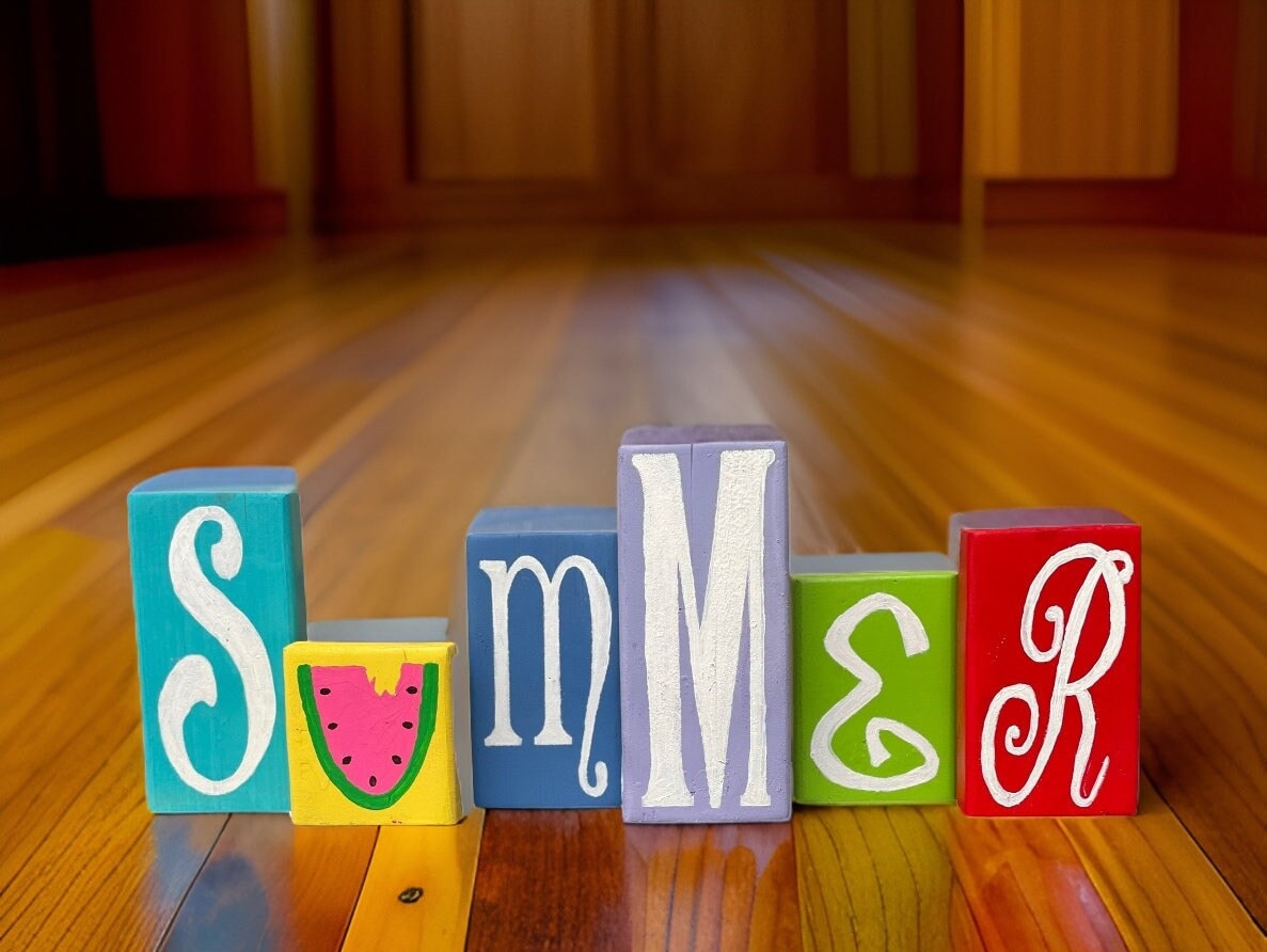 Summer Letter Wood Blocks