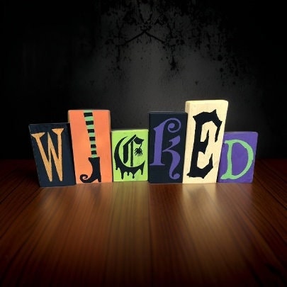 Wicked Halloween Wood Blocks