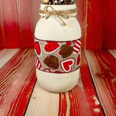 Valentine's Primitive Mason Jar