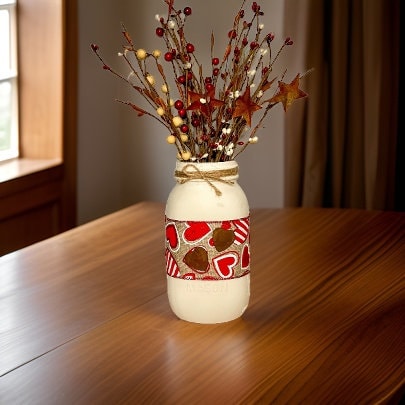 Valentine's Primitive Mason Jar
