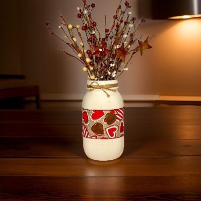 Valentine's Primitive Mason Jar