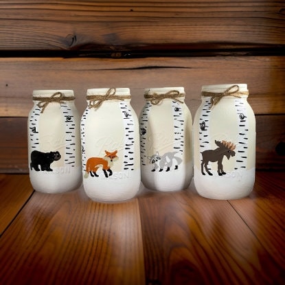 Woodland Animal Mason Jar Set