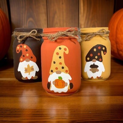 Gnome Fall Mason Jars